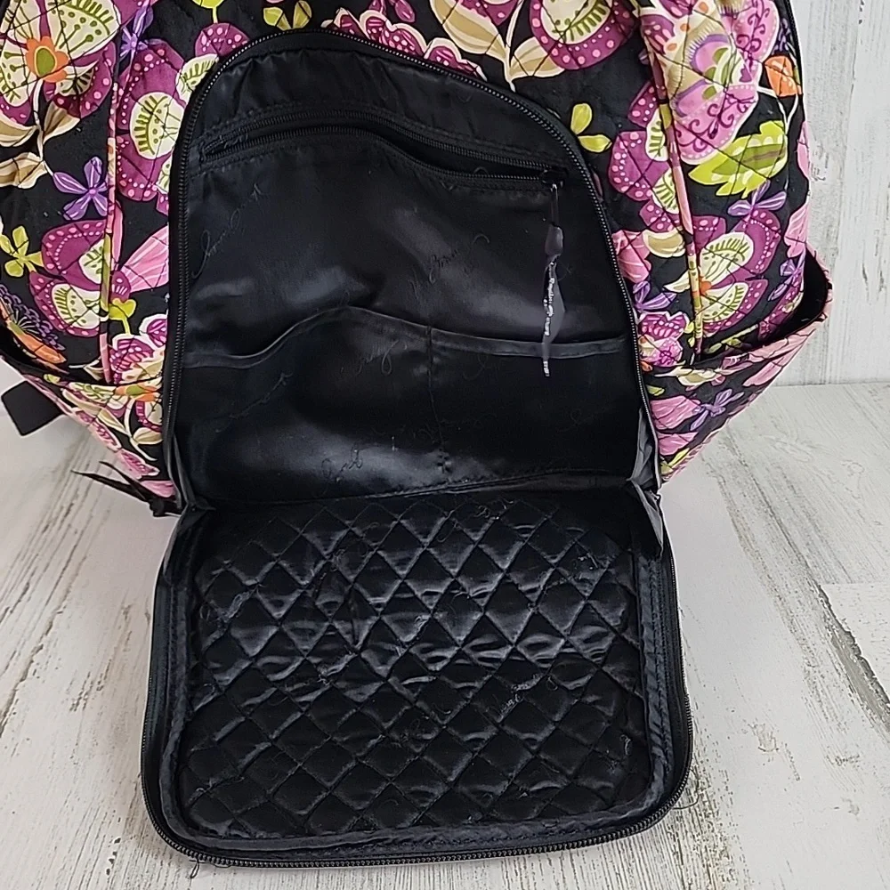 Vera Bradley Pirouette Pink floral large campus backpack padded laptop slot - Picture 5 of 14